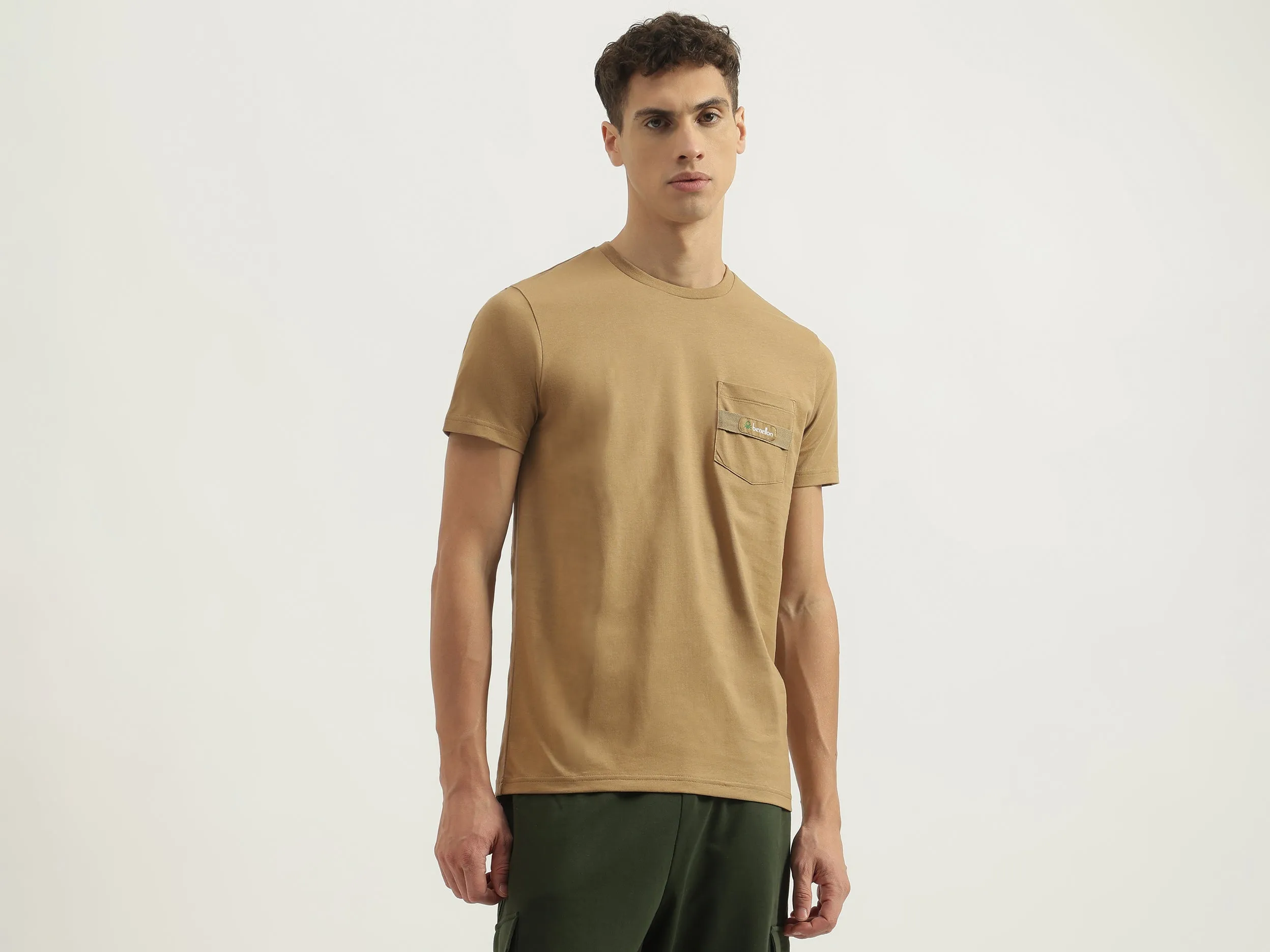 Regular Fit Round Neck Solid Tshirt