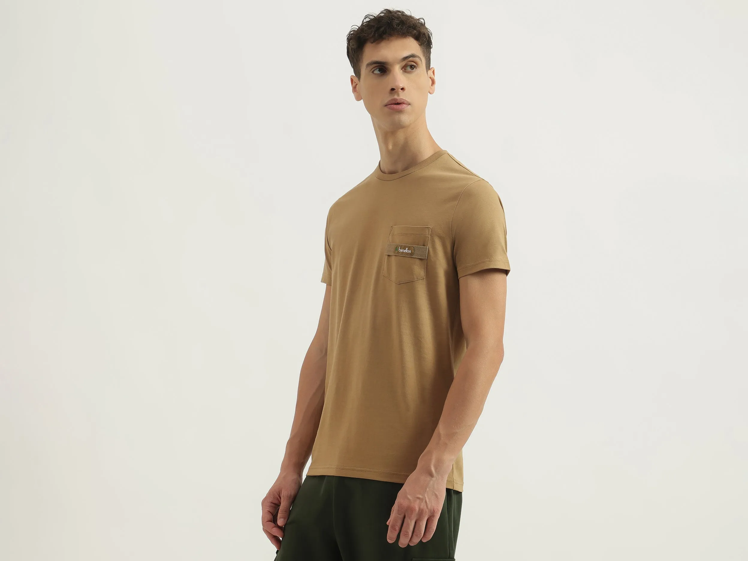 Regular Fit Round Neck Solid Tshirt