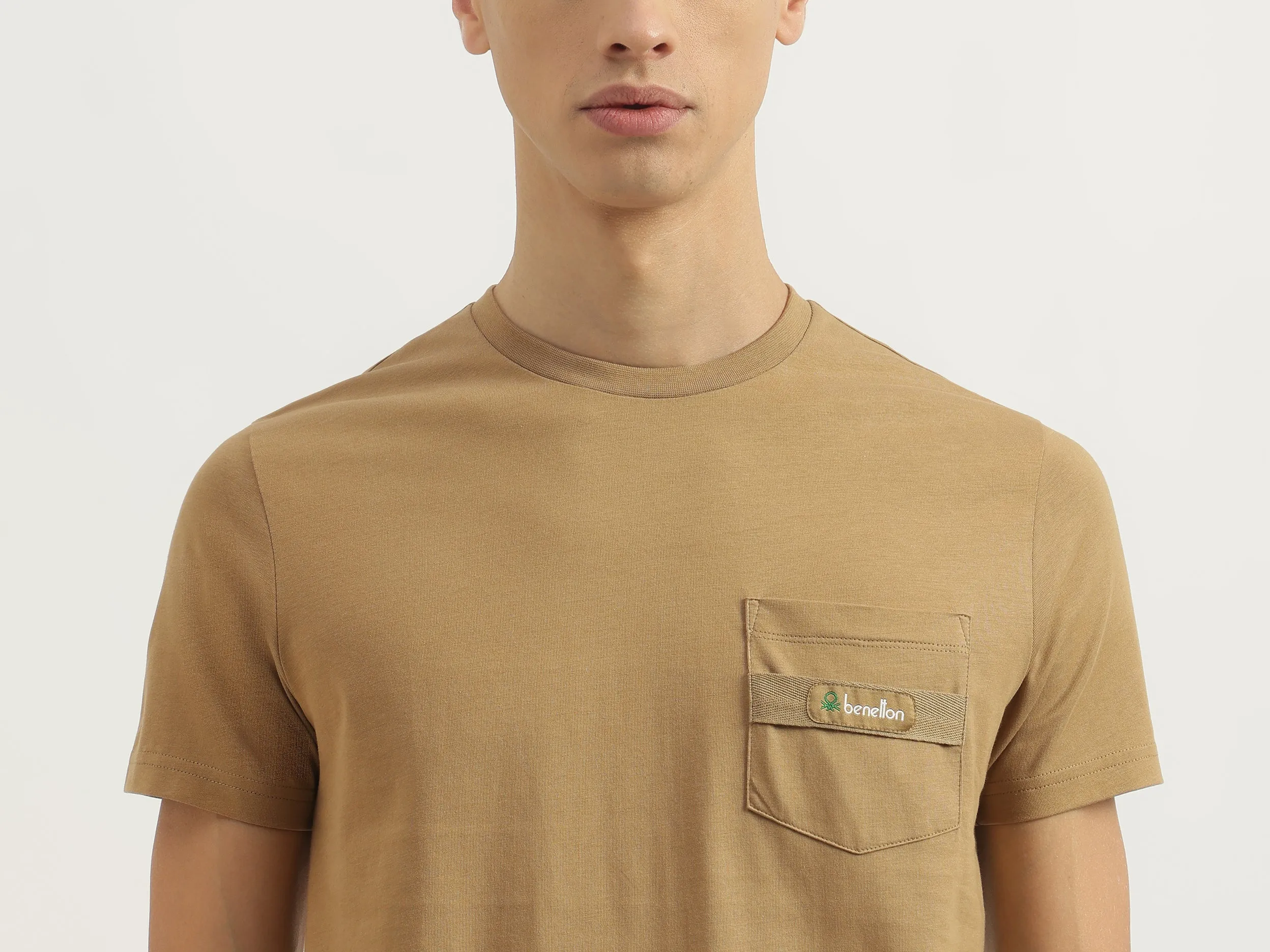 Regular Fit Round Neck Solid Tshirt