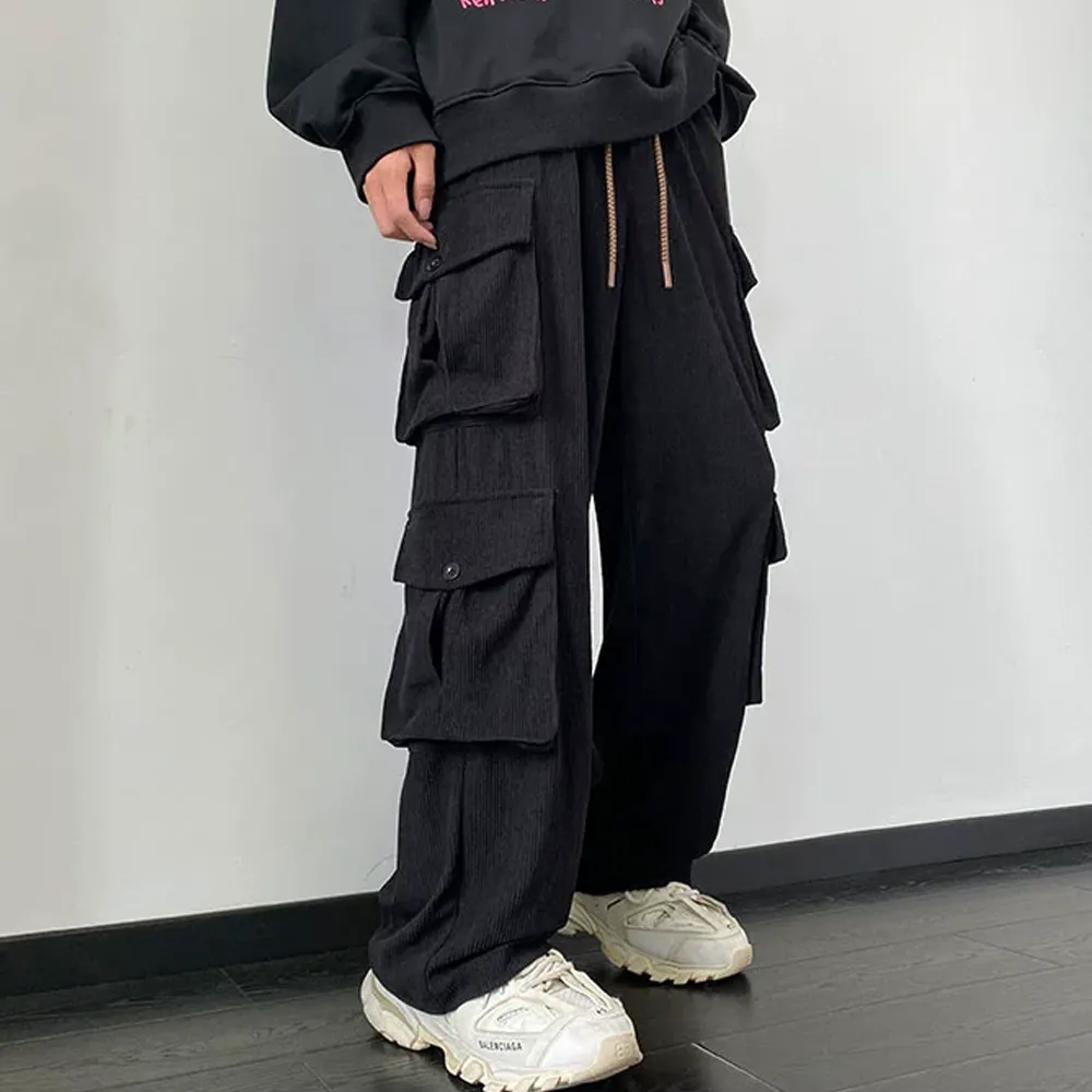 Retro Corduroy Multi-pocket Sweatpants