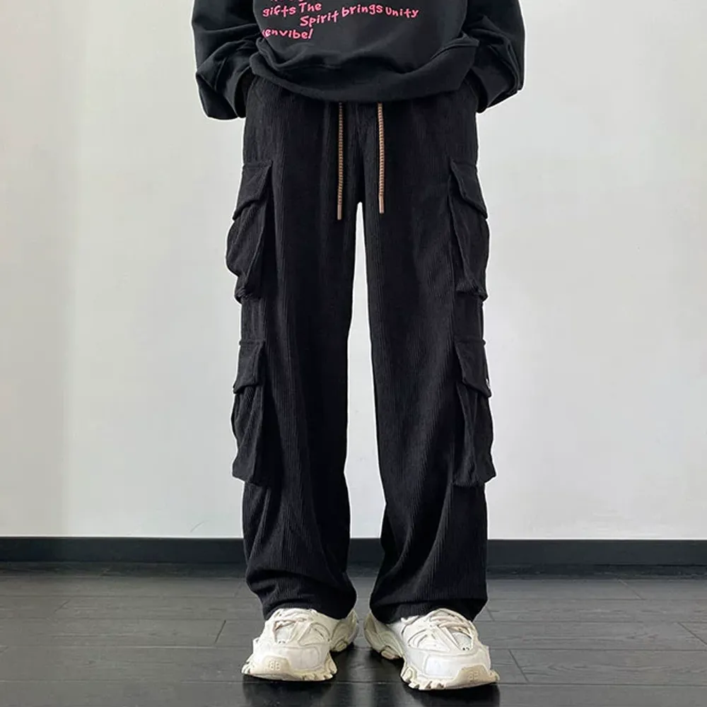 Retro Corduroy Multi-pocket Sweatpants