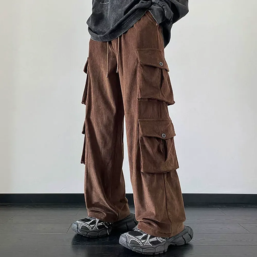 Retro Corduroy Multi-pocket Sweatpants