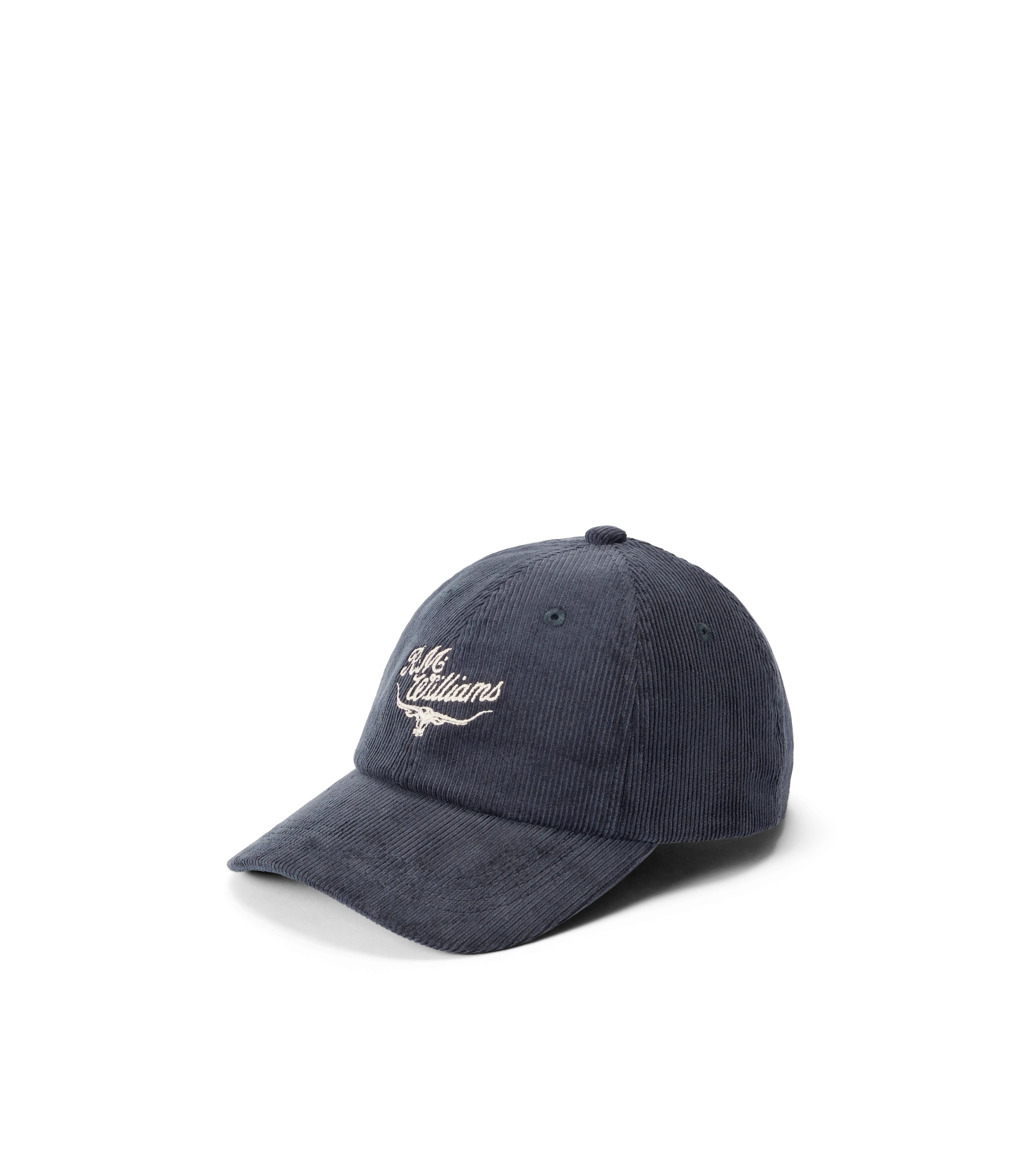 R.M. Williams Script Longhorn Cord Cap - Slate