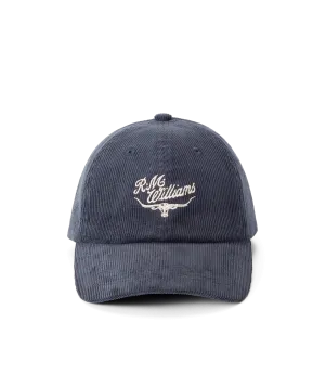 R.M. Williams Script Longhorn Cord Cap - Slate