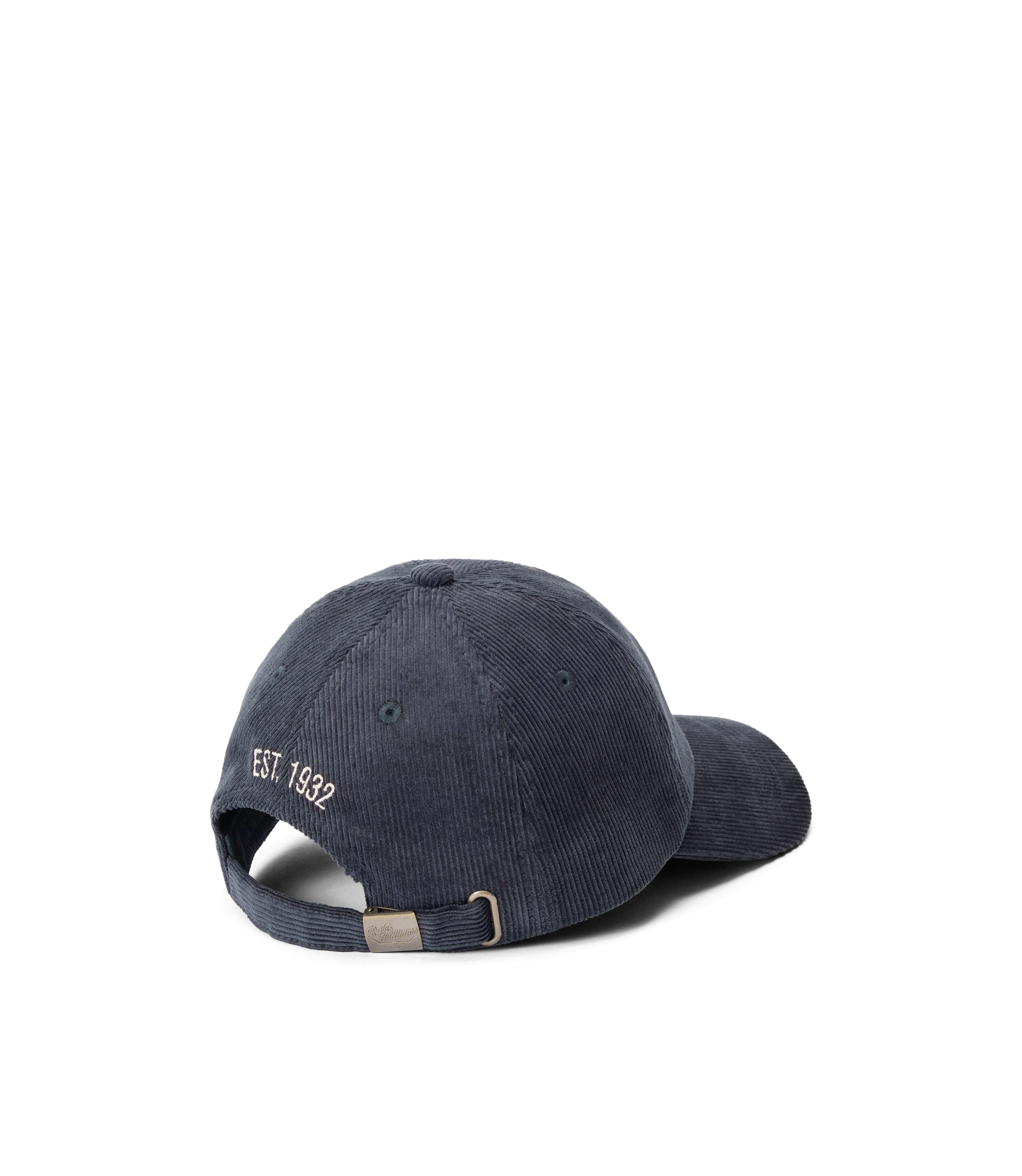R.M. Williams Script Longhorn Cord Cap - Slate
