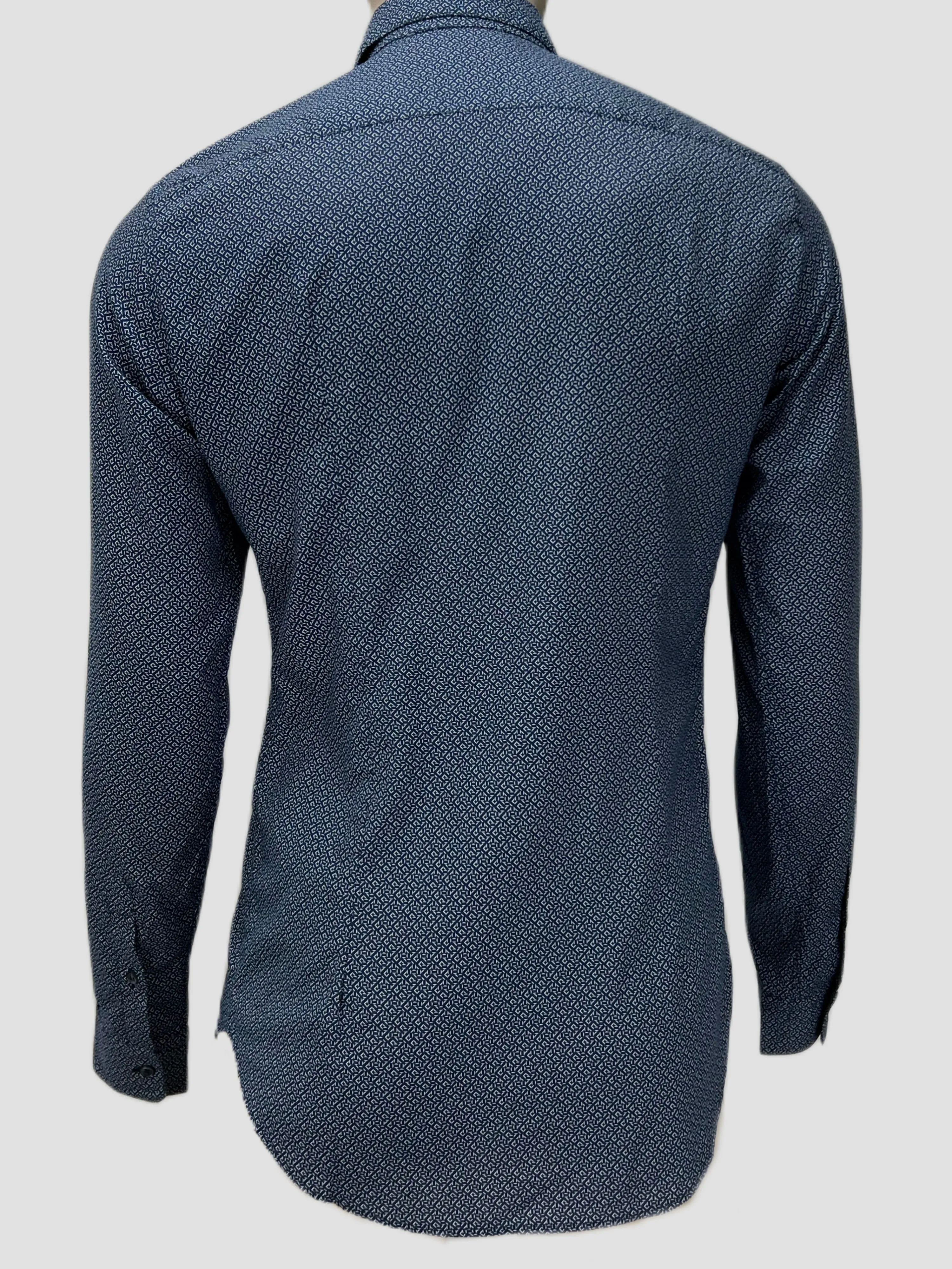 ROBERT FRIEDMAN Leo Men's Navy Patterned Long Sleeve Dress Shirt Sz S NWT
