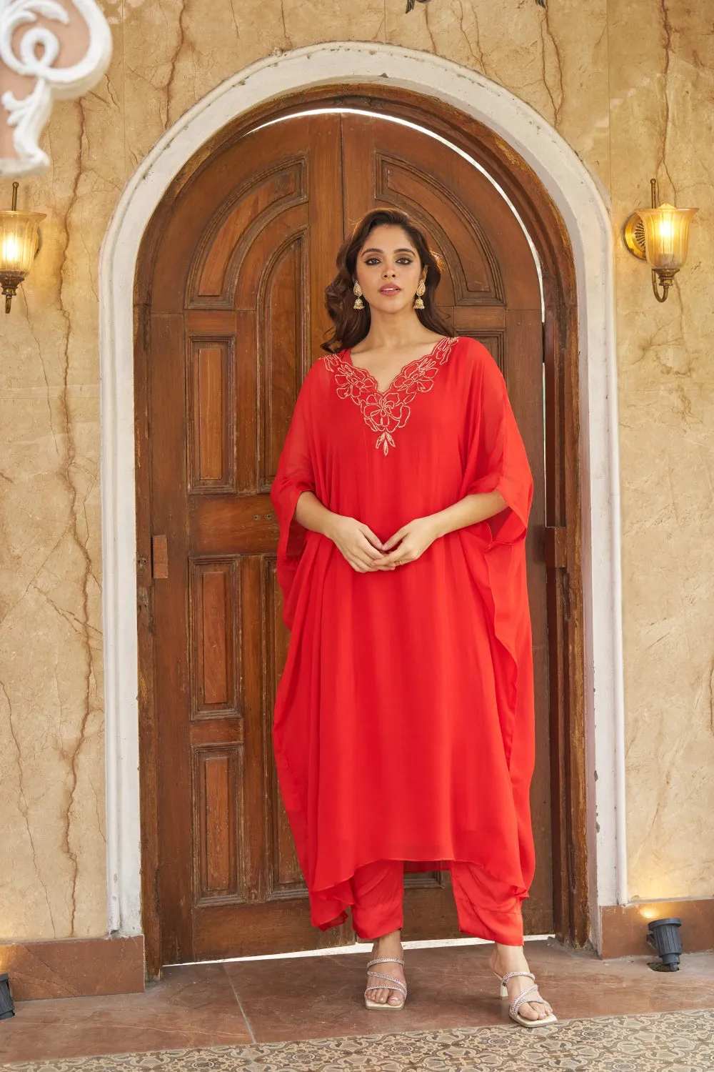 Ruya Burnt Orange Kaftaan
