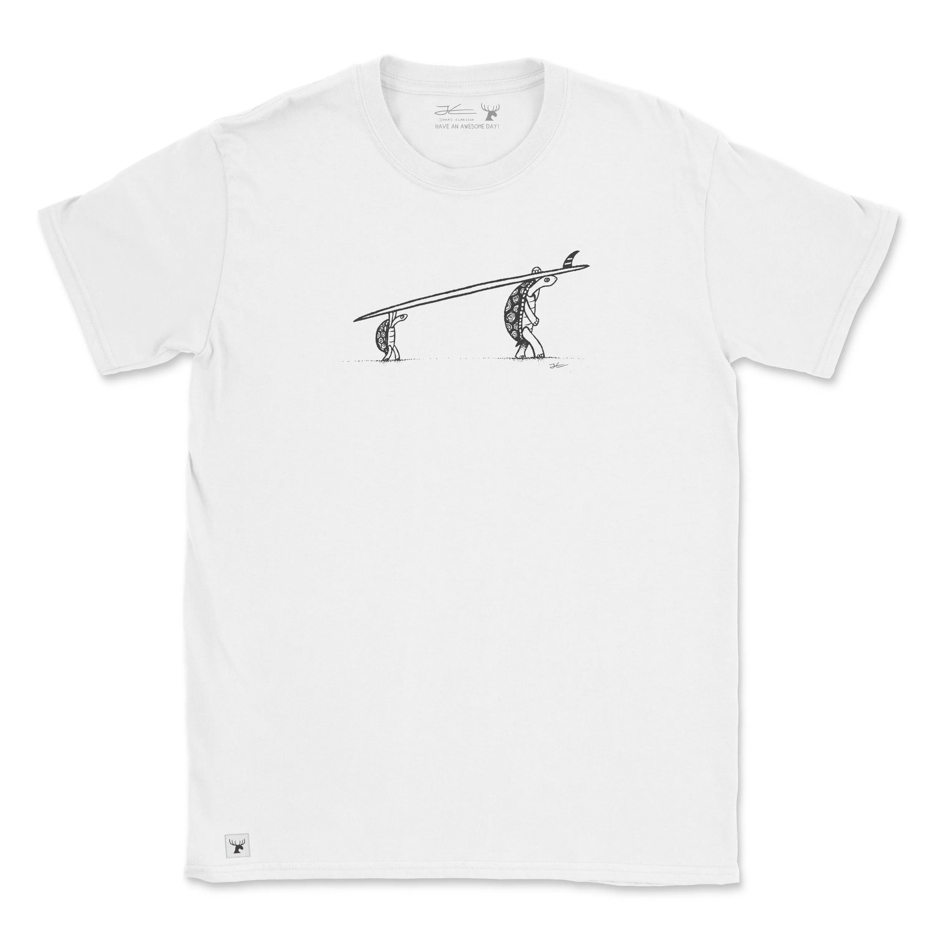 SALE - Surf-Tripping-Turtles-organic-t-shirt-White / S / Unisex