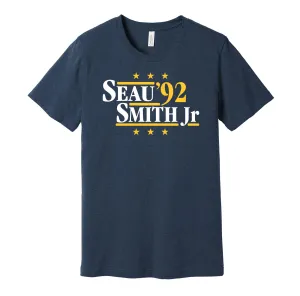 Seau & Smith Jr '92 - San Diego Football Legends Political Campaign Parody T-Shirt - Hyper Than Hype Shirts