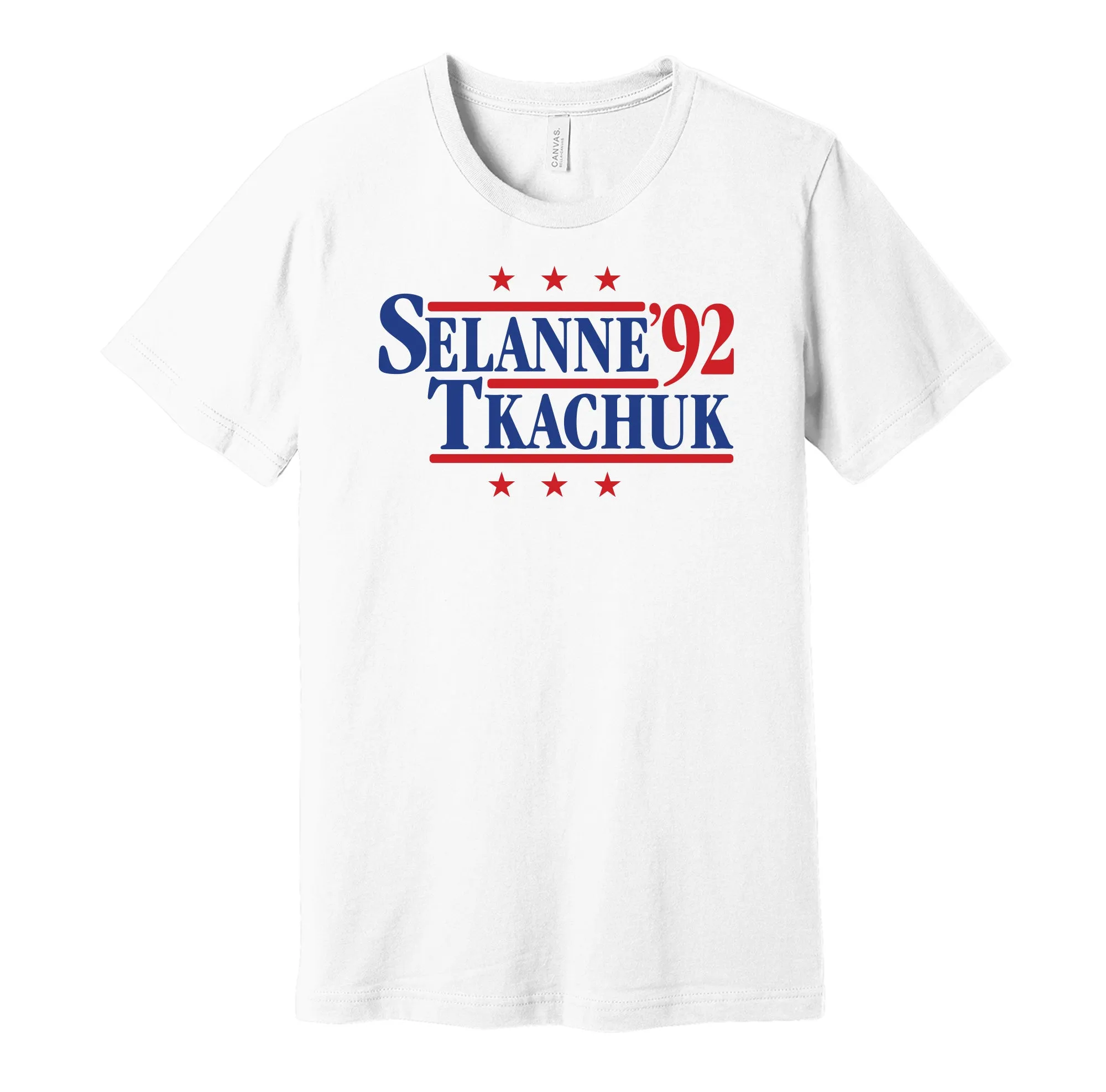 Selanne & Tkachuk '92 - Winnipeg Hockey Legends Political Campaign Parody T-Shirt - Hyper Than Hype Shirts