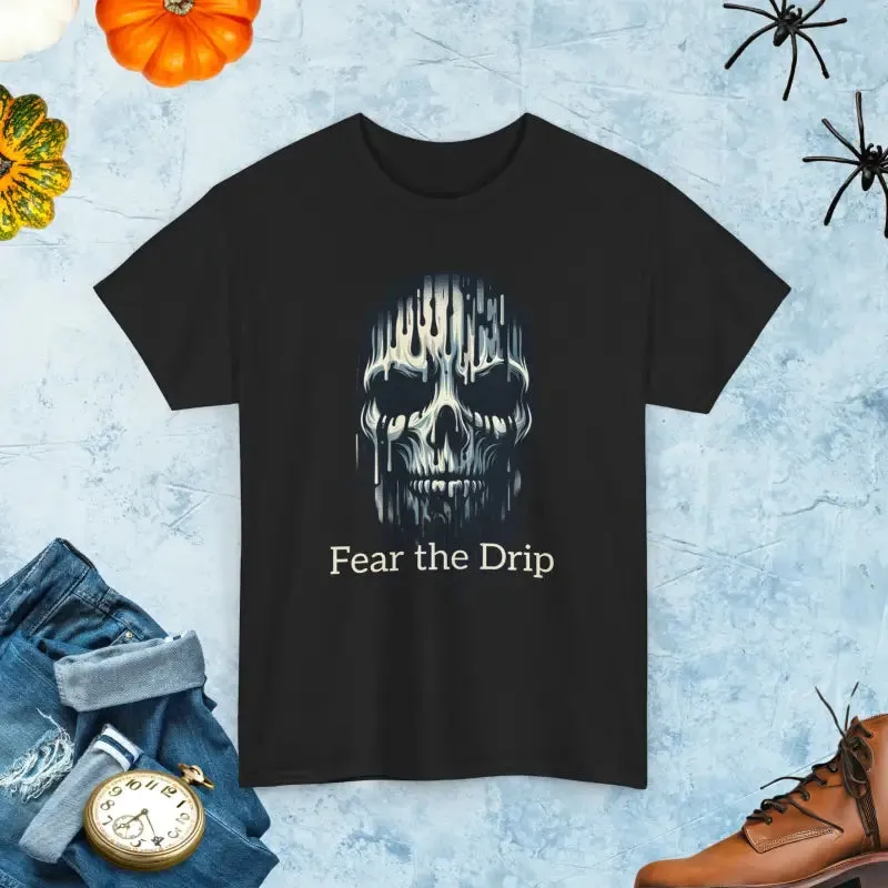 Spooky Halloween Mask Heavy Cotton Tee for Haunted Fun
