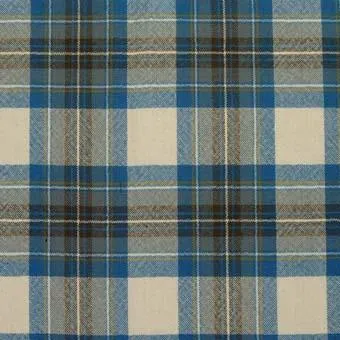 Stewart Muted Blue Weathered Tartan Neck Tie
