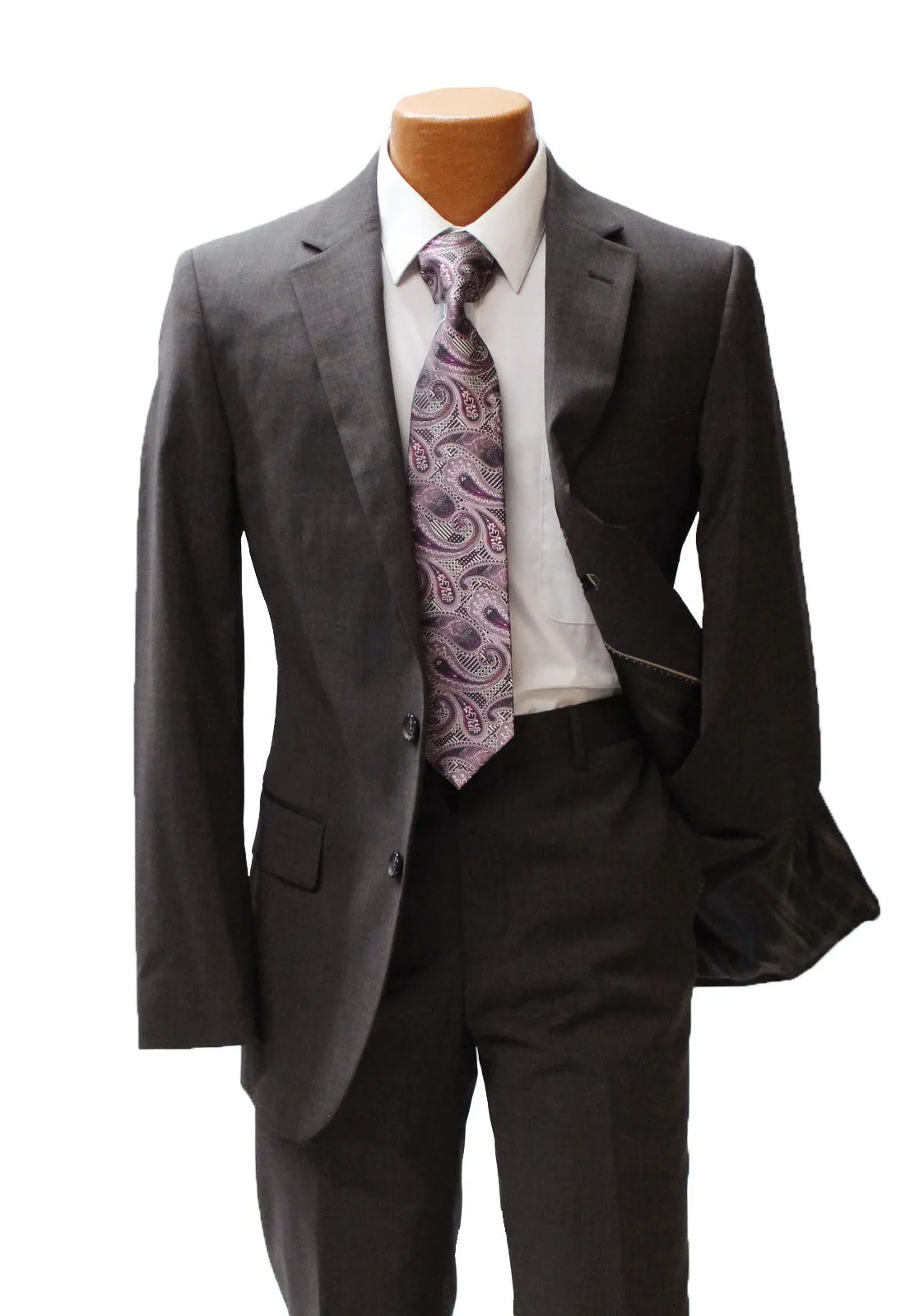 Top Lapel Brown Modern Fit Suit