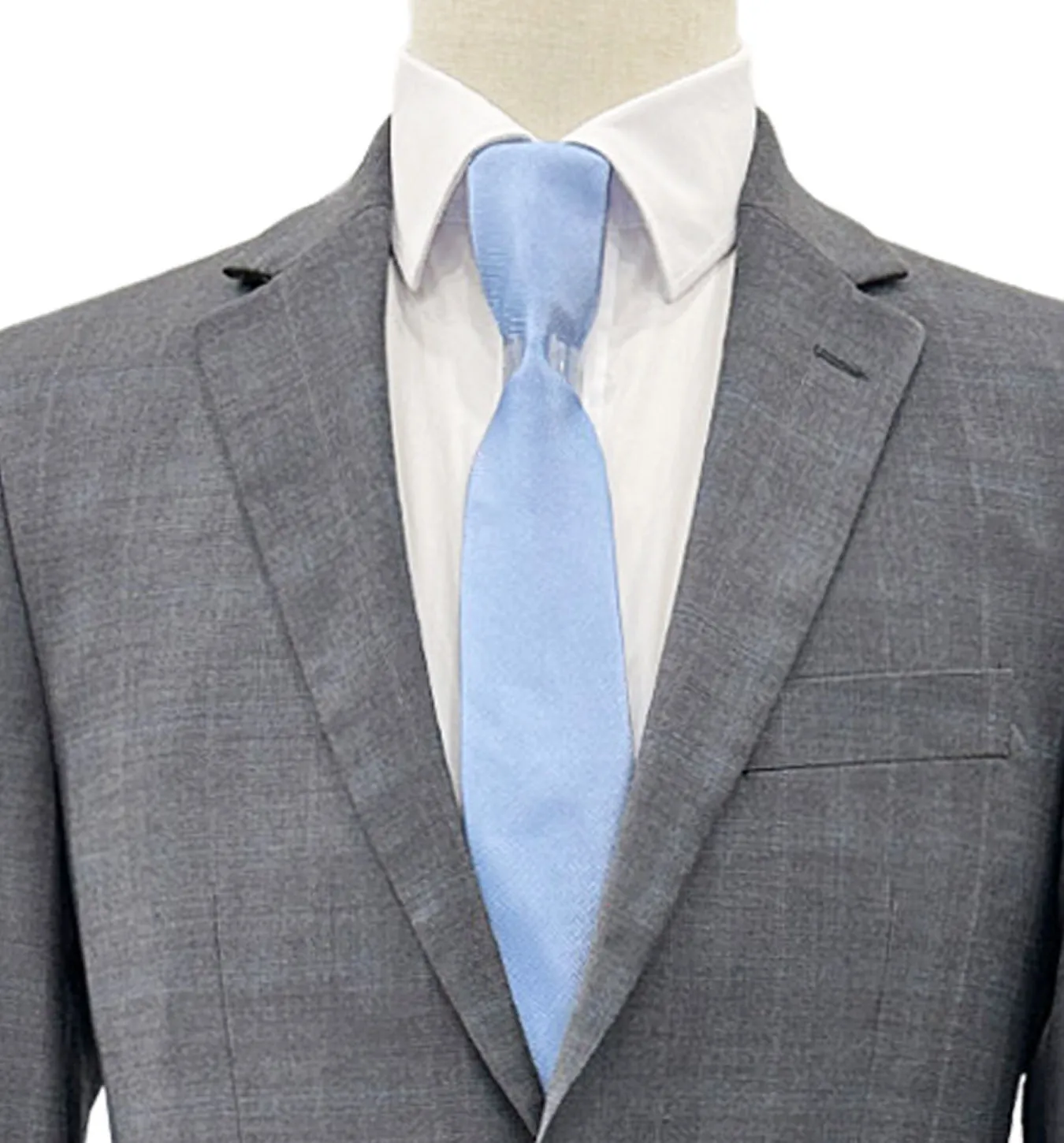 Top Lapel Windowpane Modern Fit Wool Suit - Charcoal