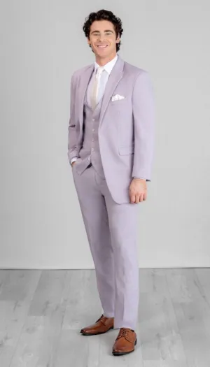 Trim Fit 3 Piece Suit Lavender