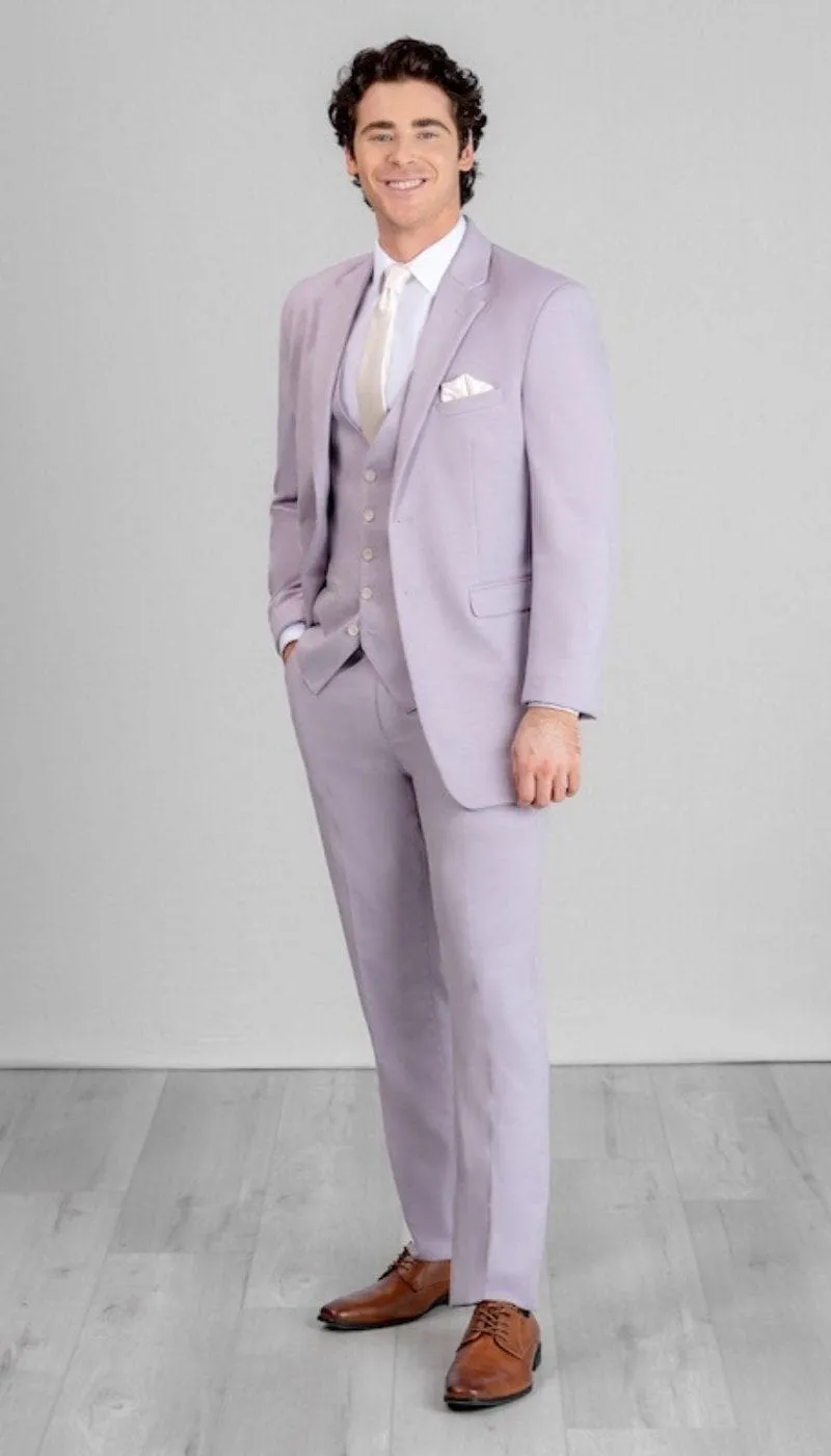 Trim Fit 3 Piece Suit Lavender