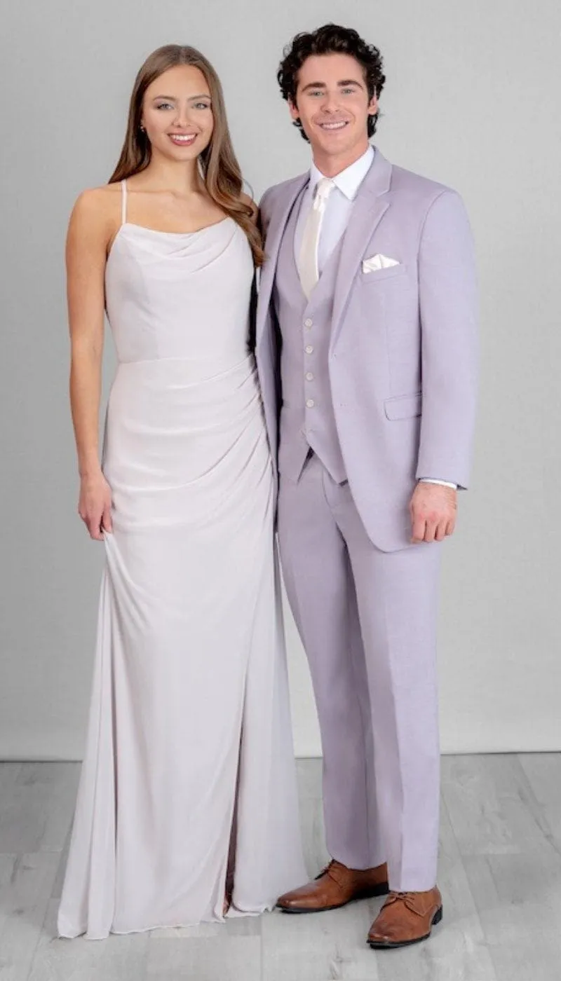 Trim Fit 3 Piece Suit Lavender