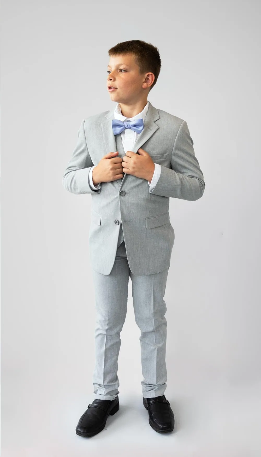 Trim Fit 3 Piece Suit Light Grey