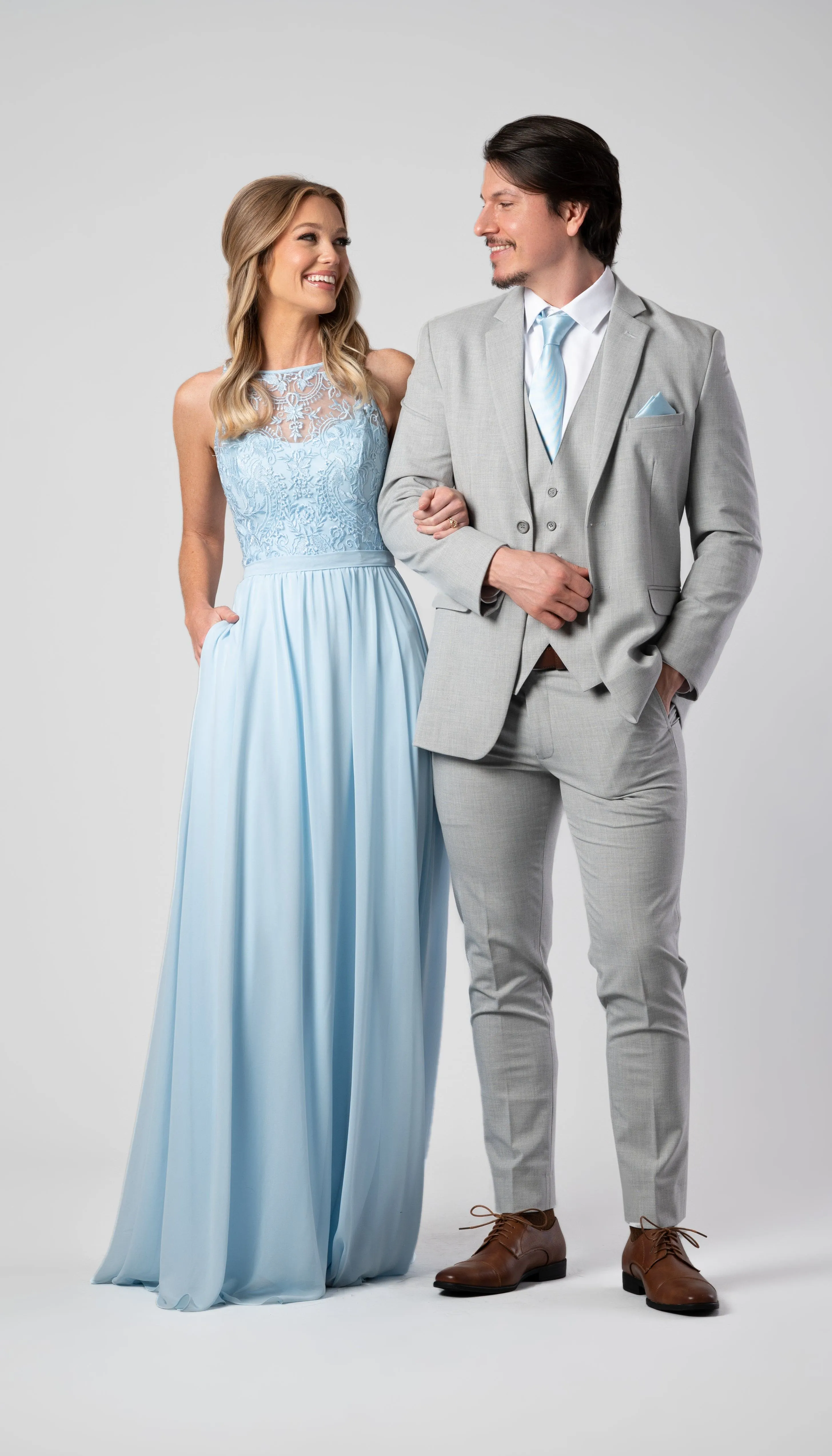 Trim Fit 3 Piece Suit Light Grey