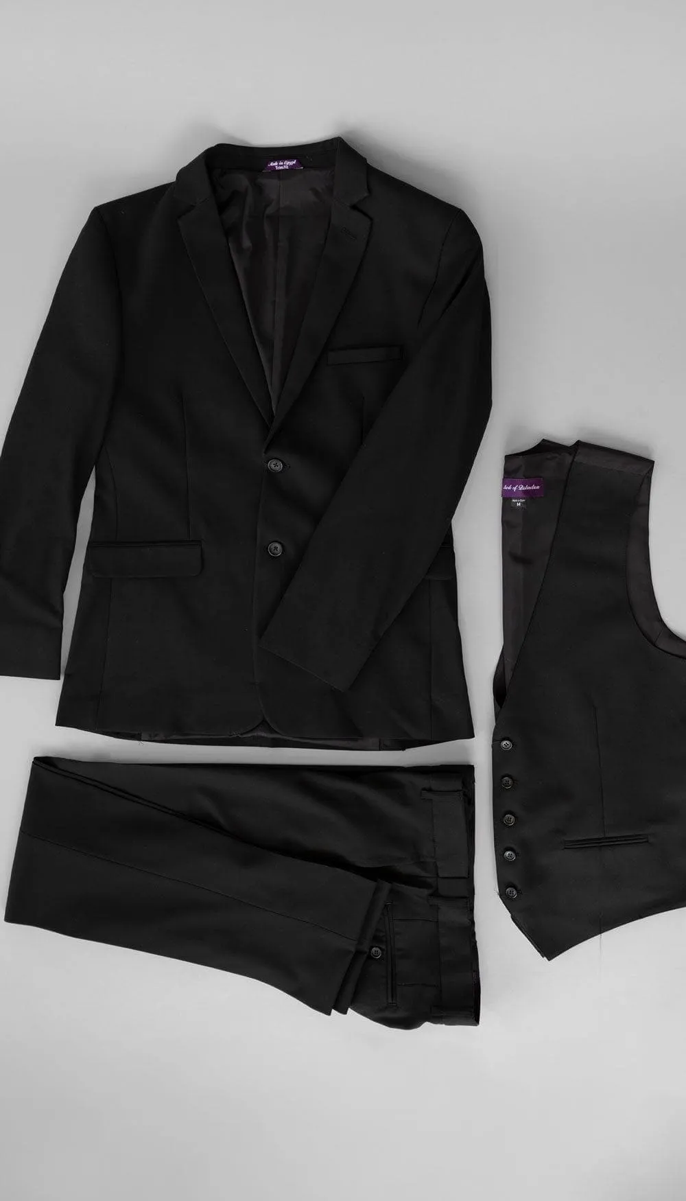 Trim Fit 3 Piece Suit Light Grey