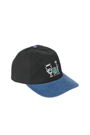 TRIO SNAPBACK CAP - SOLID BLACK/ ROYAL BLUE