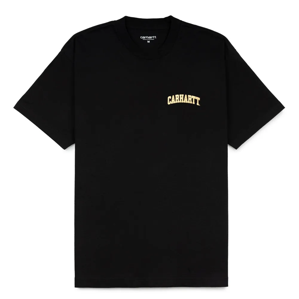 University Script Tee | Black Gold