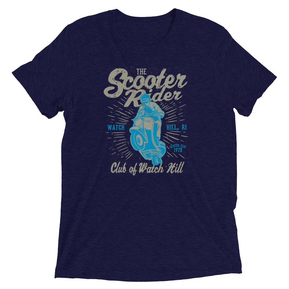 Watchill’n ‘Scooter Rider’ Unisex Short Sleeve t-shirt (Grey/Cyan)