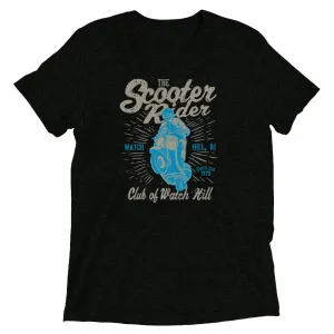 Watchill’n ‘Scooter Rider’ Unisex Short Sleeve t-shirt (Grey/Cyan)