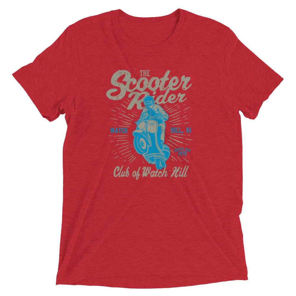 Watchill’n ‘Scooter Rider’ Unisex Short Sleeve t-shirt (Grey/Cyan)