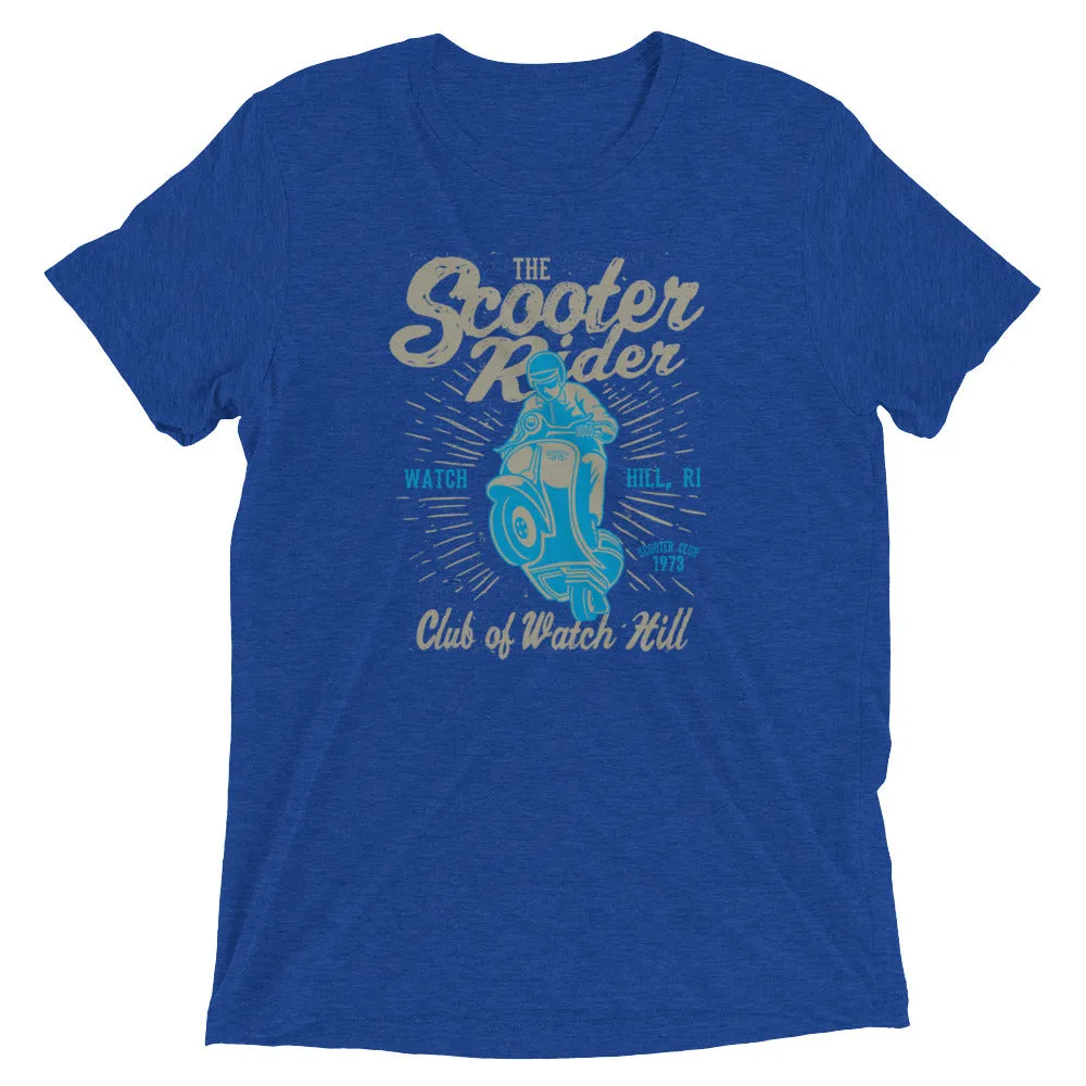 Watchill’n ‘Scooter Rider’ Unisex Short Sleeve t-shirt (Grey/Cyan)