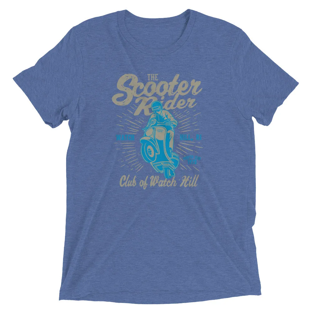 Watchill’n ‘Scooter Rider’ Unisex Short Sleeve t-shirt (Grey/Cyan)