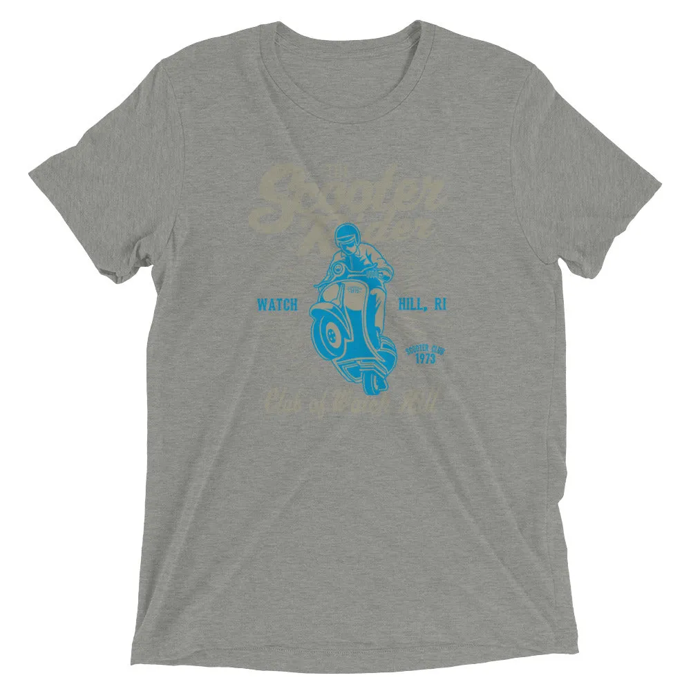 Watchill’n ‘Scooter Rider’ Unisex Short Sleeve t-shirt (Grey/Cyan)