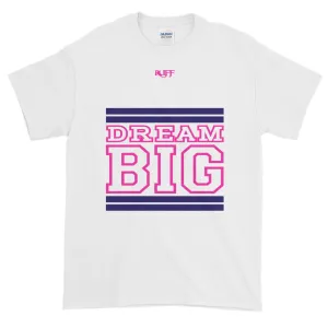 White Navy Blue and Pink Short-Sleeve T-Shirt
