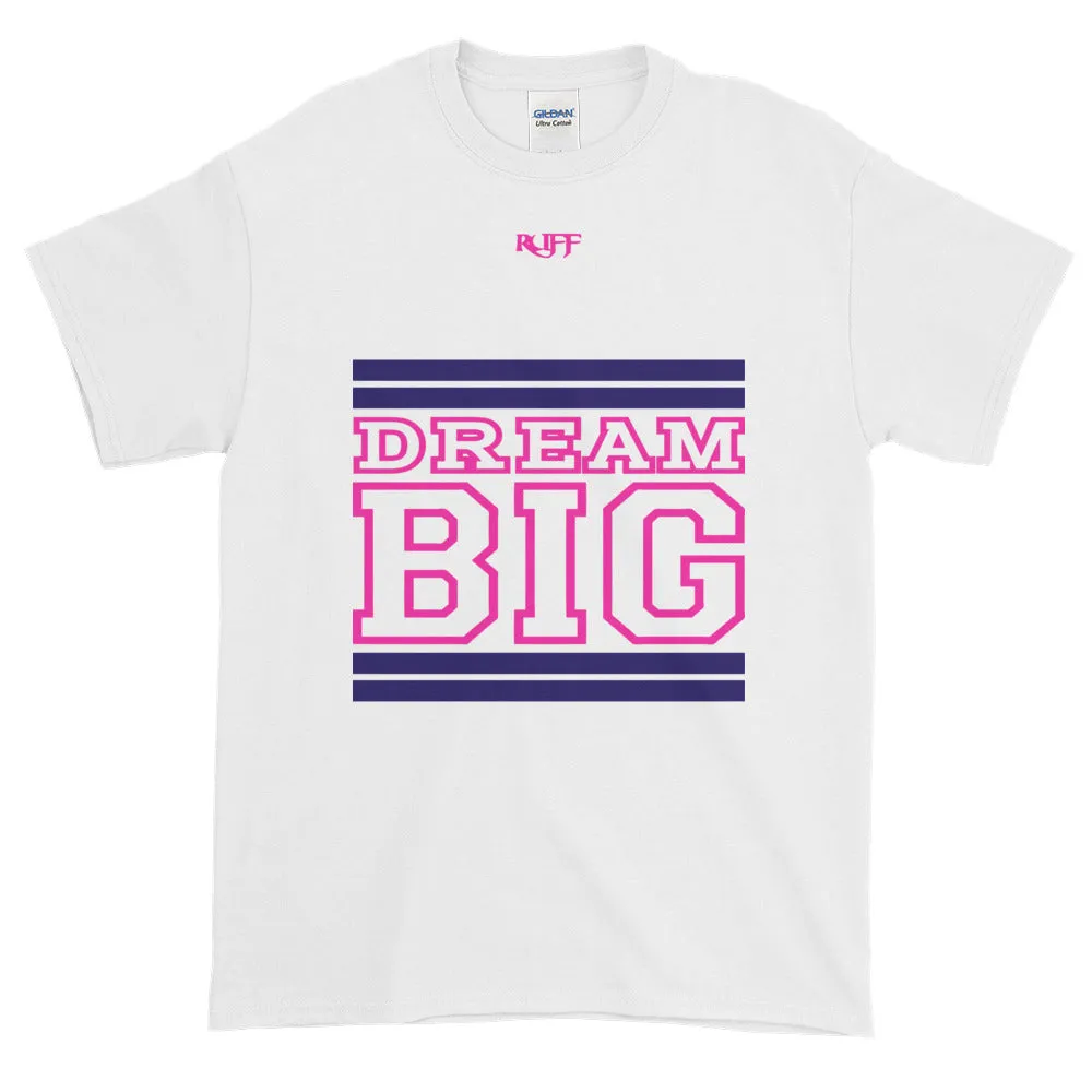 White Navy Blue and Pink Short-Sleeve T-Shirt