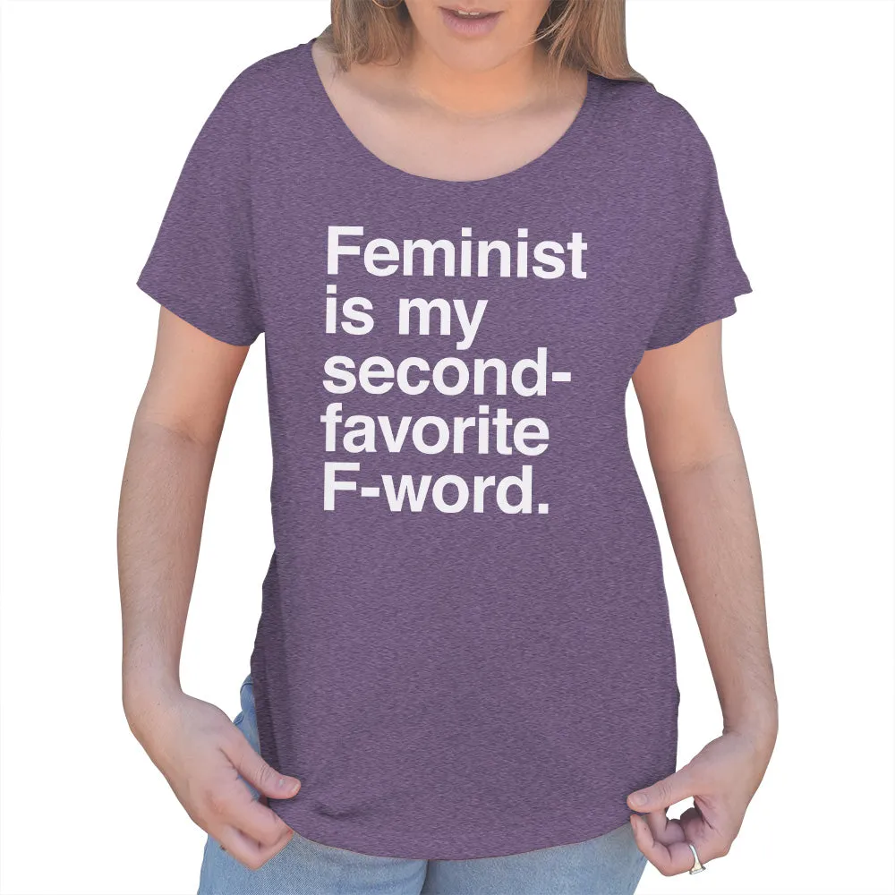 Women's Feminist is My Second Favorite F Word Scoop Neck T-Shirt