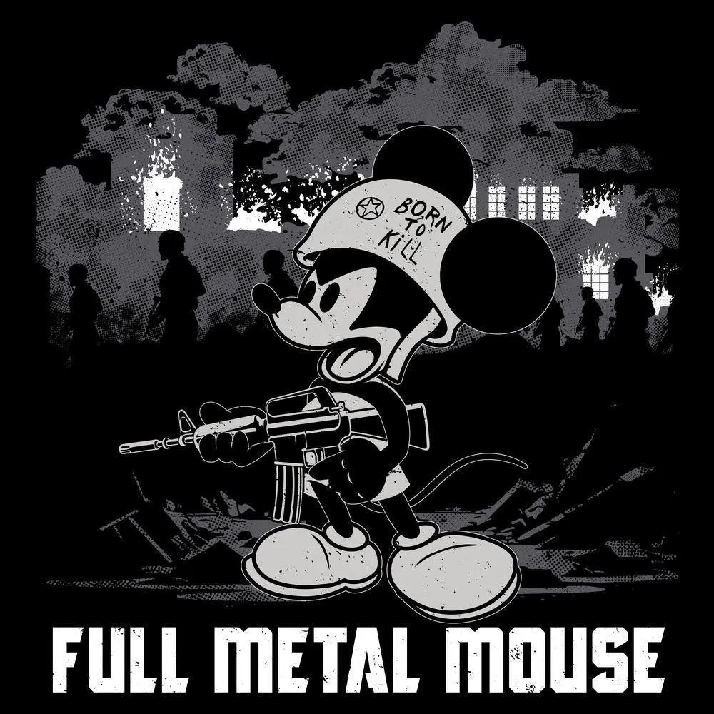 Women's Full Metal Mouse Slim Fit T-Shirt - Black