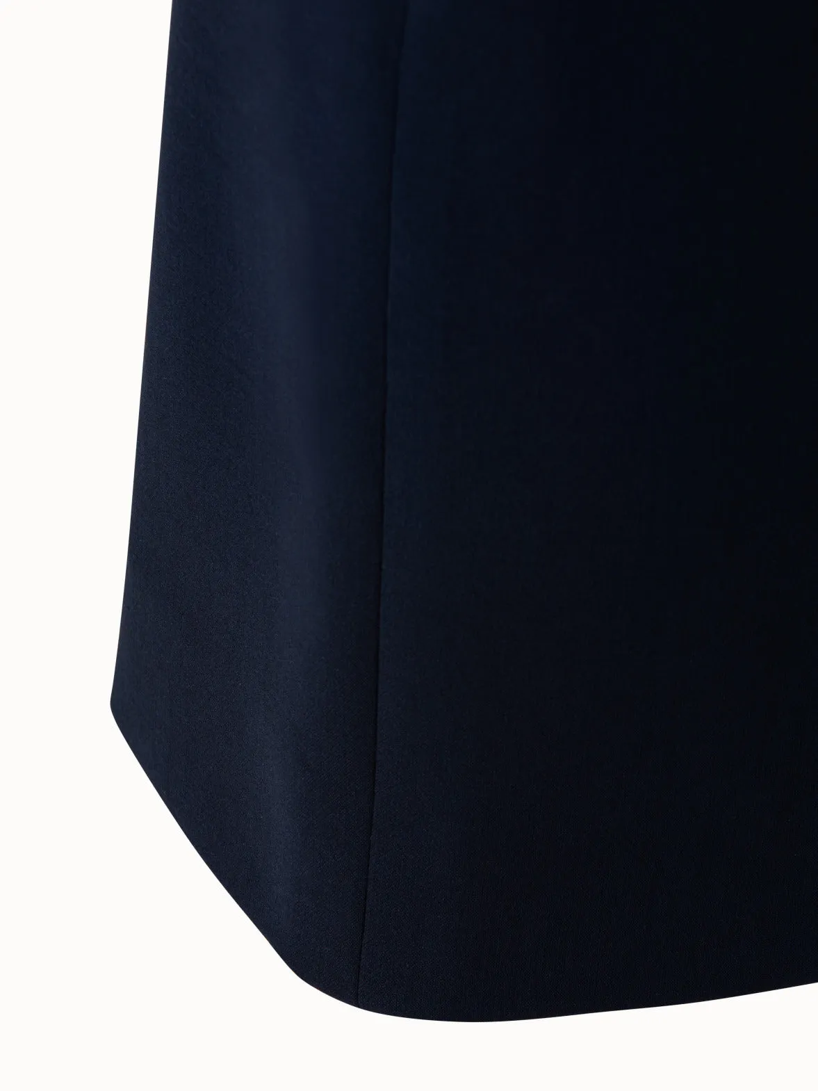 Wool Double-Face Pencil Skirt with Zip Pockets