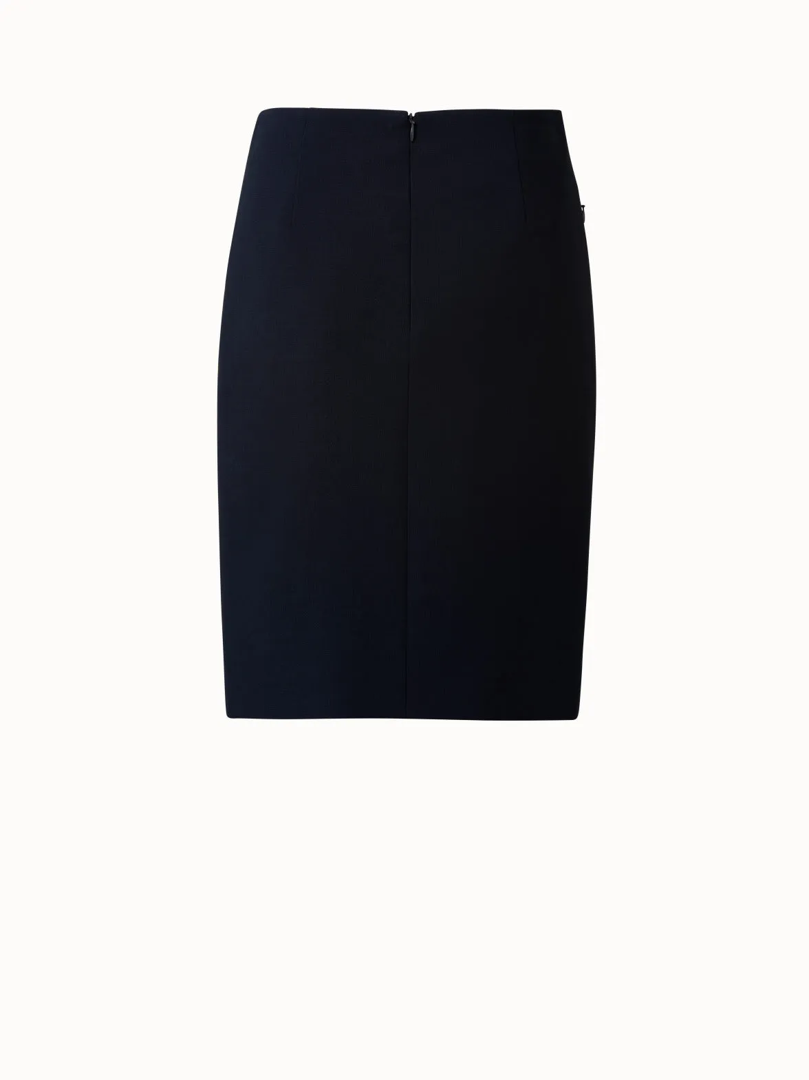 Wool Double-Face Pencil Skirt with Zip Pockets