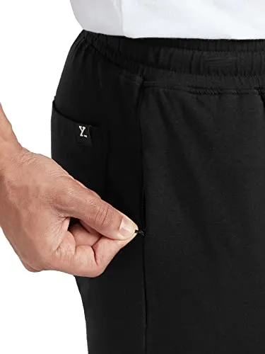 XYXX Athleisure Men's Cotton Modal Joggers | Moisture Absorbent, Comfortable Stretch Loungewear | Tailored Relaxed Fit Solid Ace Joggers with Zipper Pocket | Pack of 1 (Black, Large)